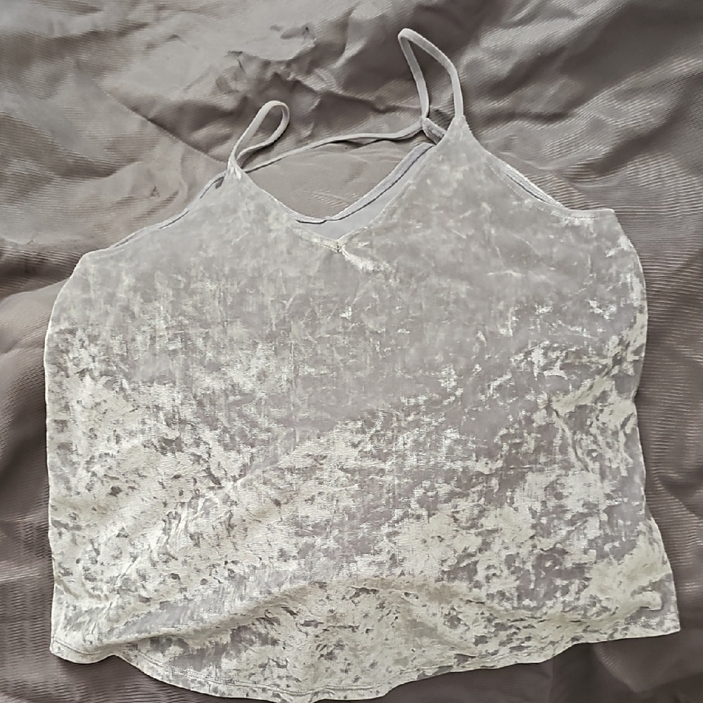 American Eagle Outfitters Cream Velvet Camisole